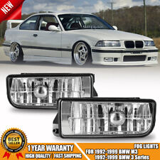 Fog Lights For 92-99 BMW E36/M3 3 Series Clear Glass Lens with Bulbs H1 55W Pair picture