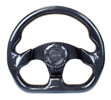 NRG Carbon Fiber Steering Wheel (320mm) Flat Bottom w/Shiny Black Carbon picture