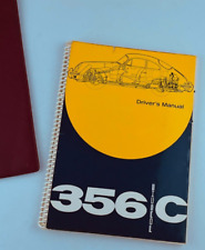Porsche 356 C Original Glove Box Manual 1963 Printing Red Leatherette Case picture