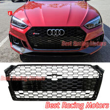 For 2018-2019 Audi A5 B9 RS5 Style Front Grille (Gloss Black Frame + Honeycomb) picture