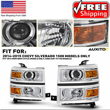 Fit 14-15 Chevy Silverado 1500 Headlights Signal Turn Lamps Headlamps Left+Right picture