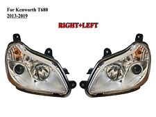 Pair Right+Left Side Chrome Headlight Head Lamp for Kenworth T680 2011 to 2022 picture