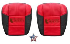 2007 Ford F250 Lariat Outlaw Left & Right Bottom Leather Seat Cover Black & Red picture