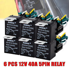 6Pack Car Audio Relay Waterproof 12V 40Amp SPDT 5Pin DC With Harness Socket Set picture