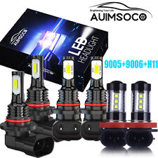 9005 9006 H11 LED Combo Headlights Fog Light Kit High Low Beam Bulbs White 6000K picture
