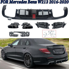 F1 LOOK FOR MERCEDES E CLASS W213 2016-20 REAR DIFFUSER+TAILPIPES GLOSS BLACK picture