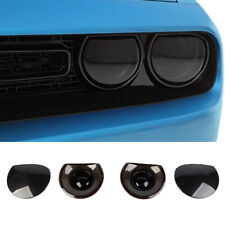 4x Smoked Black Headlight Lamp Cover Trim For 2015+ Dodge Challenger Accessories picture