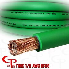 50 ft TRUE AWG 1/0 Gauge OFC COPPER Power Wire GREEN Ground Cable GP Car Audio  picture