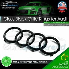 Audi Black Front Grille Rings Emblem Badge A3 S3 A4 S4 A5 S4 S5 Logo 2008-2020 picture