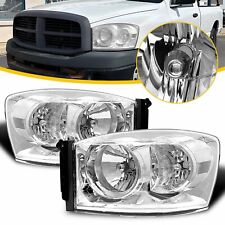 Clear Headlights For 2006-2008 Dodge Ram 1500 2500 3500 Head Lamps Black Pair picture