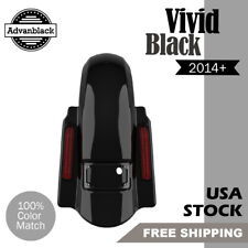 Advan Vivid Black Dual Uncut Dominator Stretched Rear Fender For 2014+ Harley picture
