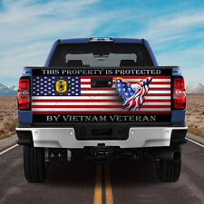 America Eagle This Property Protected By US Vietnam Veteran Tailgate Wrap Decal picture