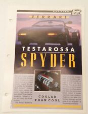 Ferrari Testarossa Spyder Sports Car Straman Roadster Car Spec Sheet Fact Card picture