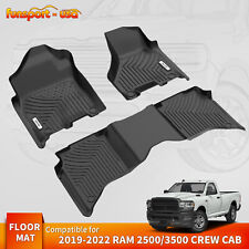 TPE Rubber Floor Mats Liners for 2019-2024 Ram 2500 3500  Crew Cab All Weather picture