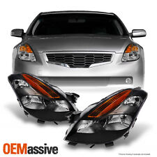 Fits 08-09 Altima 2Dr Coupe Black Bezel Halogen Type Headlights Replacement Lamp picture