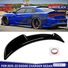 For 2015-22 Dodge Charger Sedan V2 Style Rear Trunk Spoiler Wing Gloss Black ABS picture