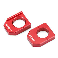 Red CNC Rear Axle Blocks Chain Adjuster For HONDA CRF250R CRF250X CRF450R 450L picture
