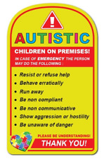 Autistic sticker children on premises decal autism awareness car truck window picture