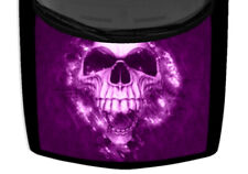 Bright Purple Screaming Skull Burn Fire Truck Hood Wrap Vinyl Decal Graphic Car  picture