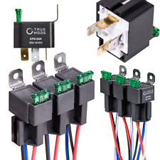 6 Pack 4-Pin 12V 30A Automotive Bosch Style Fused Relay w/ Interlocking Socket picture