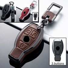 Alloy Leather Car Key Case Cover For Mercedes-Benz C260L A200 GLC C180 GLA AMG picture