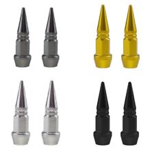 4x Spike Bullet Valve Stem Caps Cover Tire Screw On Metal Aluminum Pointed Sharp picture