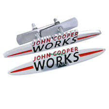 2X Chrome JOHN COOPER WORKS JCW Front Hood Grille Badge Rear Emblem for MINI R56 picture