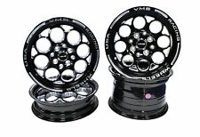 VMS Racing Front & Rear Black Modulo Drag Pack 15x3.5 & 15x8 4x108 For Fox Body picture