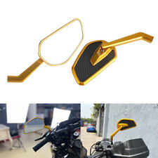 2X Gold Left&Right Rearview Side Mirrors For Harley Touring Street Glide Fat Bob picture