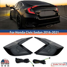 Black Fits 2016-2021 Honda Civic Sedan LED Tail Lights w/ Sequential Signal Tube picture