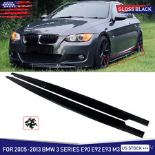 Fits 2005-2013 BMW M3 E90 E92 E93 MP Style Side Skirt Extension Lip Glossy Black picture