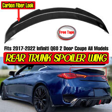 For 17-Up Infiniti Q60 PSM Style High Kick Carbon Style Rear Trunk Wing Spoiler picture