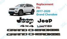 6pc Set Jeep Grand Cherokee 4x4 Limited Front Rear Door Gloss Black Emblem 17-21 picture