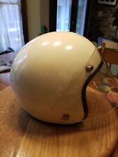 Vintage 1966 White Motorcycle Helmet AMA Group 1 with Clear Shield Rare picture