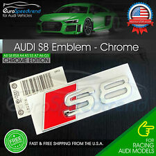Audi S8 Emblem Chrome 3D Badge Rear Trunk Lid for S Line OEM Logo Nameplate A8 picture