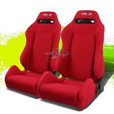2 X NRG TYPE-R FULLY RECLINABLE LIGHT SEAT/SEATS+ADJUSTABLE SLIDER RED+STITCH picture
