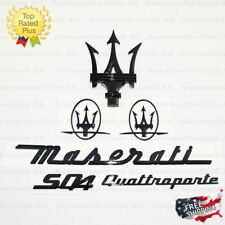 Maserati Emblem Quattroporte SQ4 Grille Trident Side Logo Black Badge Set Kit picture