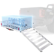 VEVOR Hitch Mount Cargo Carrier 50x29.5x8.7in 500lb Folding Ramp For 2
