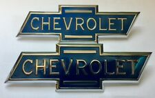 1936 1937 1938 Chevrolet CHEVY Trucks Hood Side Emblems PAIR  picture
