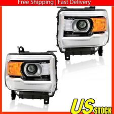For 2014-2015 GMC Sierra 1500/15-19 2500 3500 Projector Chrome Headlights Pair picture