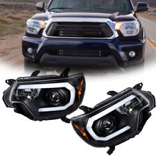 For 2012-2015 Toyota Tacoma Bar Headlights Halogen w/ LED DRL Clear Lens LH+RH picture