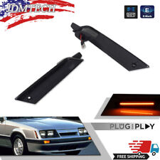 Smoked Lens Amber LED Front Side Marker Signal Lights For 1979-1986 Ford Mustang picture