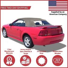 1994-04 Ford Mustang Convertible Soft Top w/ DOT Approved Glass Window Parchment picture