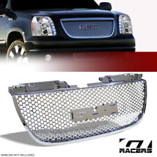 For 2007-2014 GMC Yukon Denali Chrome Round Hole Mesh Front Bumper Grill Grille picture