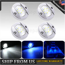 4x Blue+White Marine Boat LED Deck Courtesy Lights Waterproof Stern Transom Lamp picture