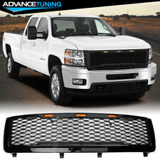 Fits 11-14 Chevy Silverado 2500HD 3500 HD Gloss Black Front Bumper Mesh Grille picture