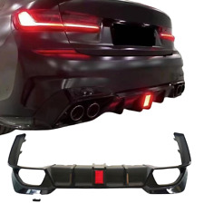 Rear Diffuser W/ Light Fits For 19-2022 BMW 3 Series G20 330i M340i Gloss Black picture