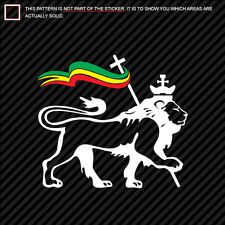 Multi-color Lion of Judah with Rasta Flag Sticker Vinyl Decal reggae tribe of picture