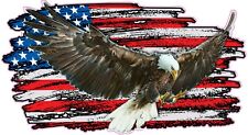 Eagle Worn American Flag RIGHT Large Decal is 48