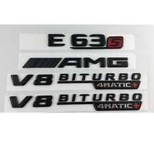 Black E63S AMG V8 BITURBO 4MATIC+ Trunk Fender Badges Emblems for Mercedes Benz picture